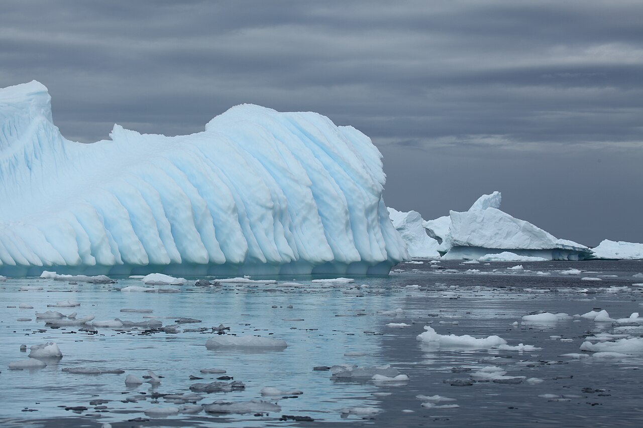 Towering icebergs in Pléneau Bay, Antarctica